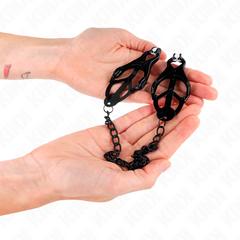 KINK - JAPANESE CLOVER METAL CLAMPS WITH BLACK CHAIN ​​30 CM