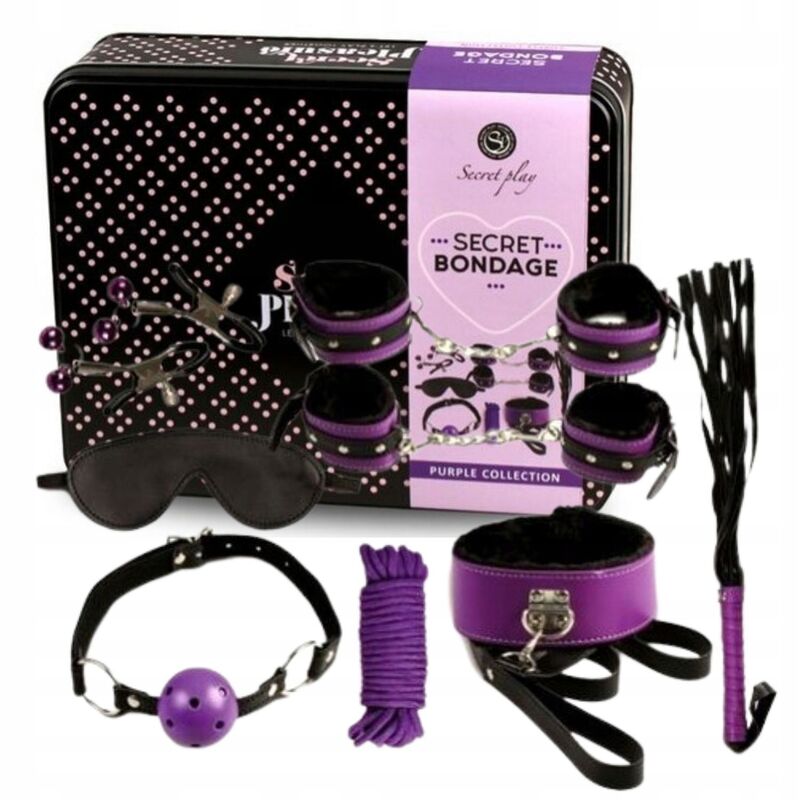 SECRETPLAY - BDSM SET 8PCS PURBLE / NOIR.