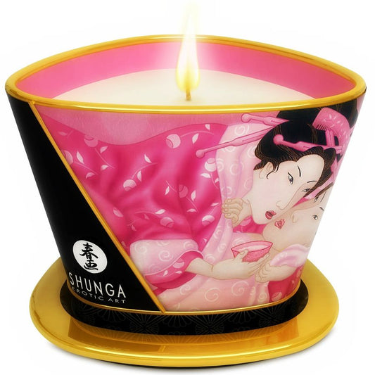 SHUNGA - MINI CANDLE CARESS MASSAGE CANDLE APHRODISIAC ROSES 170 ML