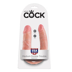 KING COCK - DOUBLE PENETRATION DILDO 13.9 CM NATURAL