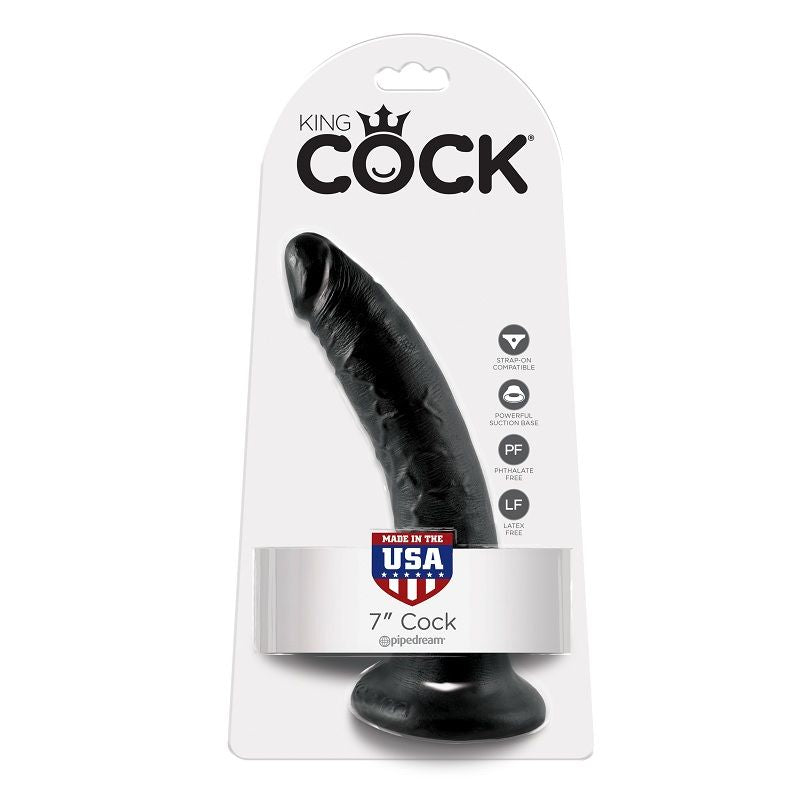 KING COCK - 7 DILDO NEGRO 17,8 CM