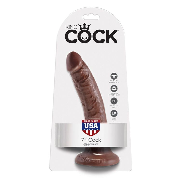 KING COCK - 7 CHOCOLATE DILDO 17.8 CM