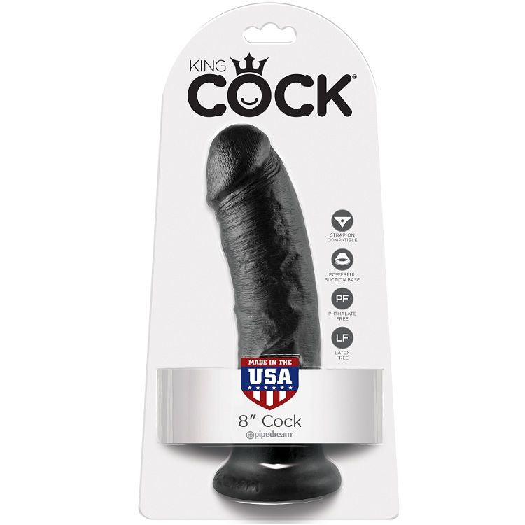 KING COCK - 8 BLACK DILDO 20.3 CM