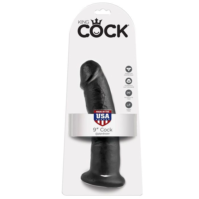 KING COCK - 9 BLACK DILDO 22.9 CM