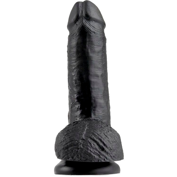 KING COCK - 7 BLACK DILDO WITH BALLS 17.8 CM