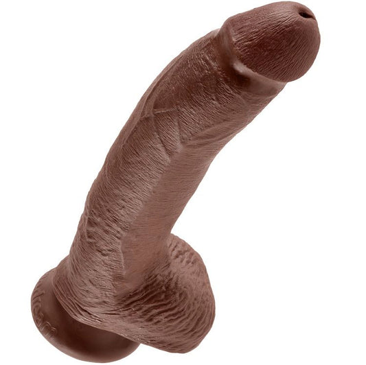 KING COCK - 9 BROWN DILDO WITH BALLS 22.9 CM