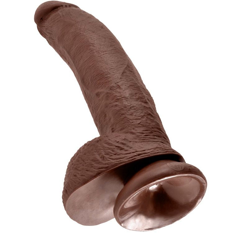 KING COCK - 9 BROWN DILDO WITH BALLS 22.9 CM