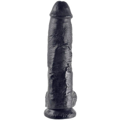 KING COCK - 10 BLACK DILDO WITH BALLS 25.4 CM