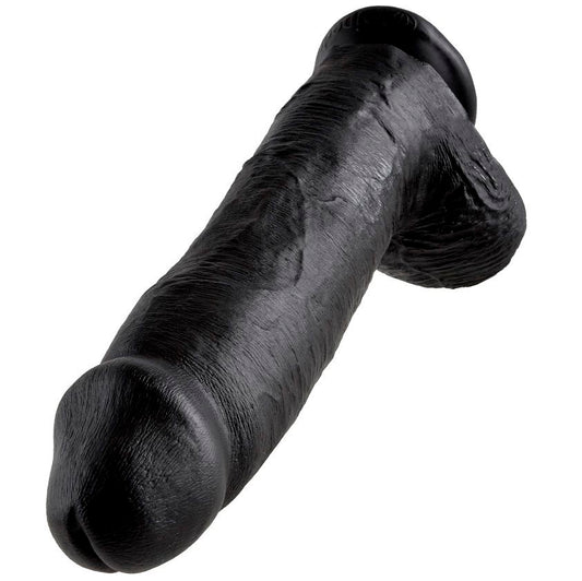 KING COCK - 12 BLACK DILDO WITH BALLS 30.48 CM