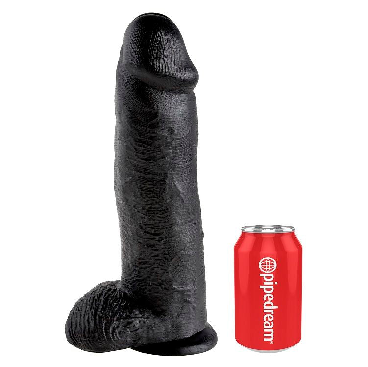 KING COCK - 12 BLACK DILDO WITH BALLS 30.48 CM