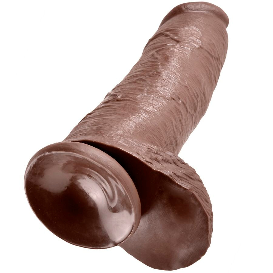 KING COCK - 12 DILDO MARRÓN CON BOLAS 30,48 CM