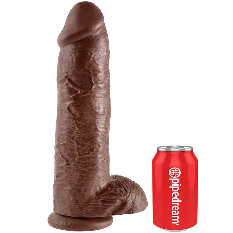 KING COCK - 12 BROWN DILDO WITH BALLS 30.48 CM