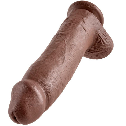 KING COCK - 12 BROWN DILDO WITH BALLS 30.48 CM