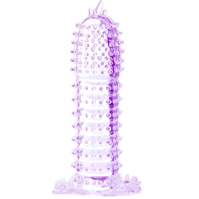 BAILE - FUNDA DEL PENE PUNTOS ESTIMULANTES MORADO 14 CM