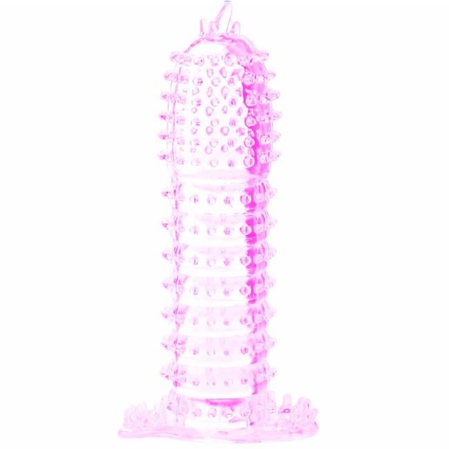 BAILE - FUNDA DE PENE CON PUNTOS ESTIMULANTES ROSA 14 CM