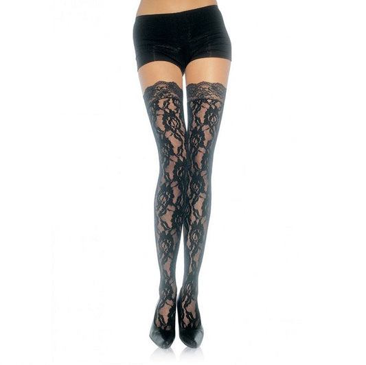 LEG AVENUE - FLOWER LACE STOCKINGS