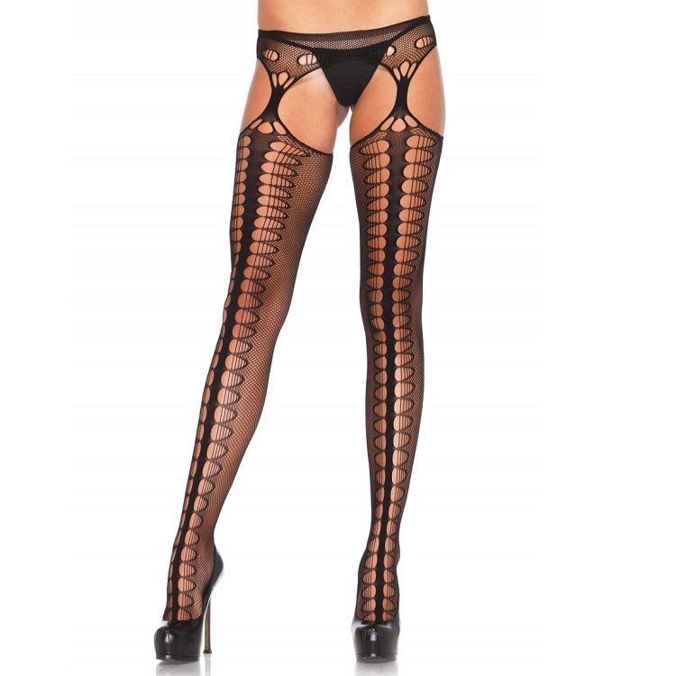 LEG AVENUE - EXCLUSIVE BLACK TIGHTS WITH GARTER