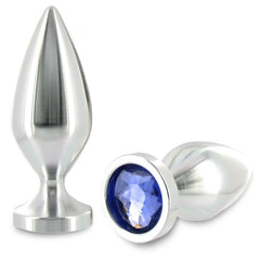METAL HARD - ANAL PLUG ALUMINUM CRYSTAL COLOR MEDIUM 8.89CM