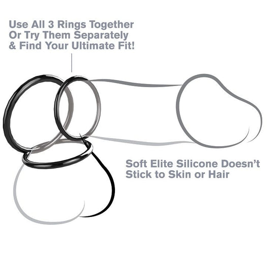 FANTASY C-RINGZ - SILICONE 3 ANNEAUX STAMINA SET