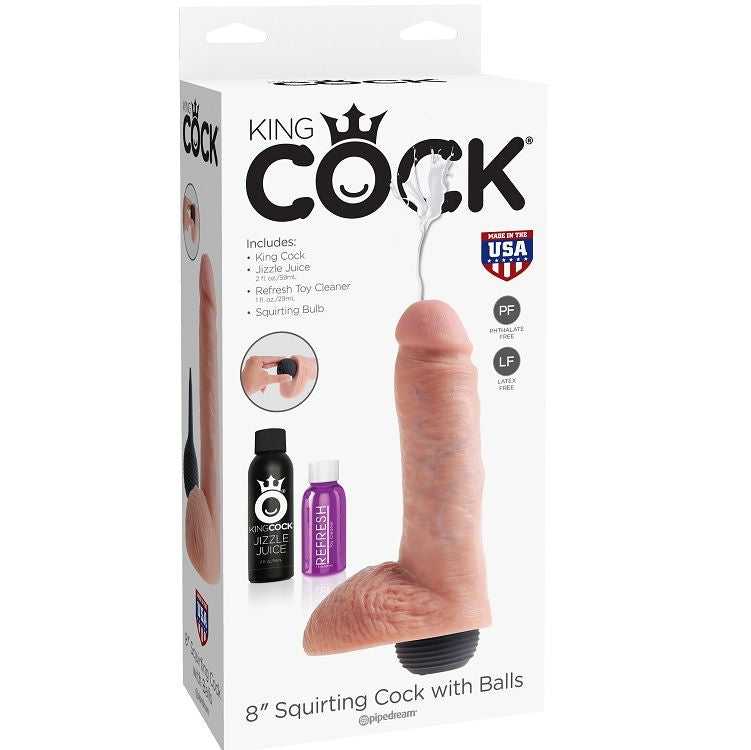 KING COCK - REALISTIC NATURAL EJACULATING PENIS 20.32 CM