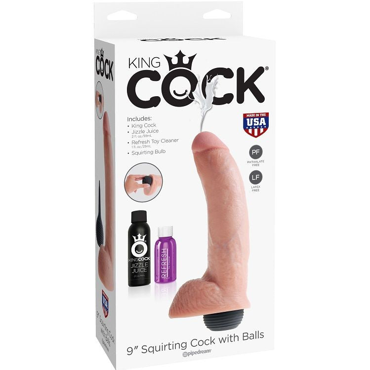 KING COCK - REALISTIC NATURAL EJACULATING PENIS 22.86 CM