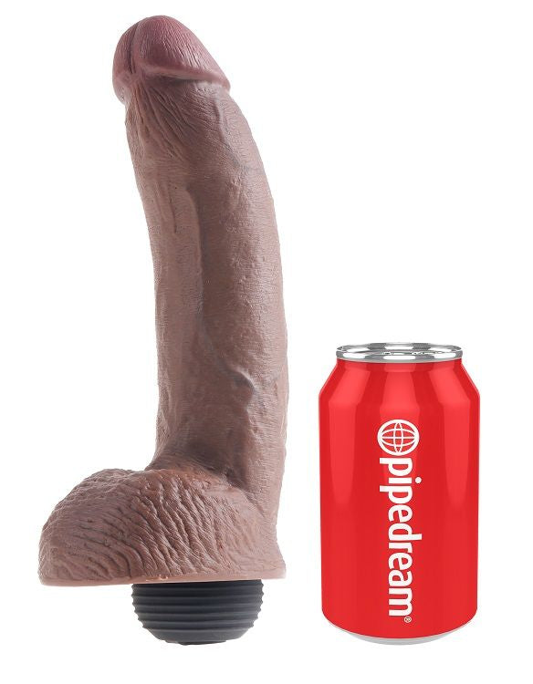 KING COCK - REALISTIC BROWN EJACULATING PENIS 22.86 CM