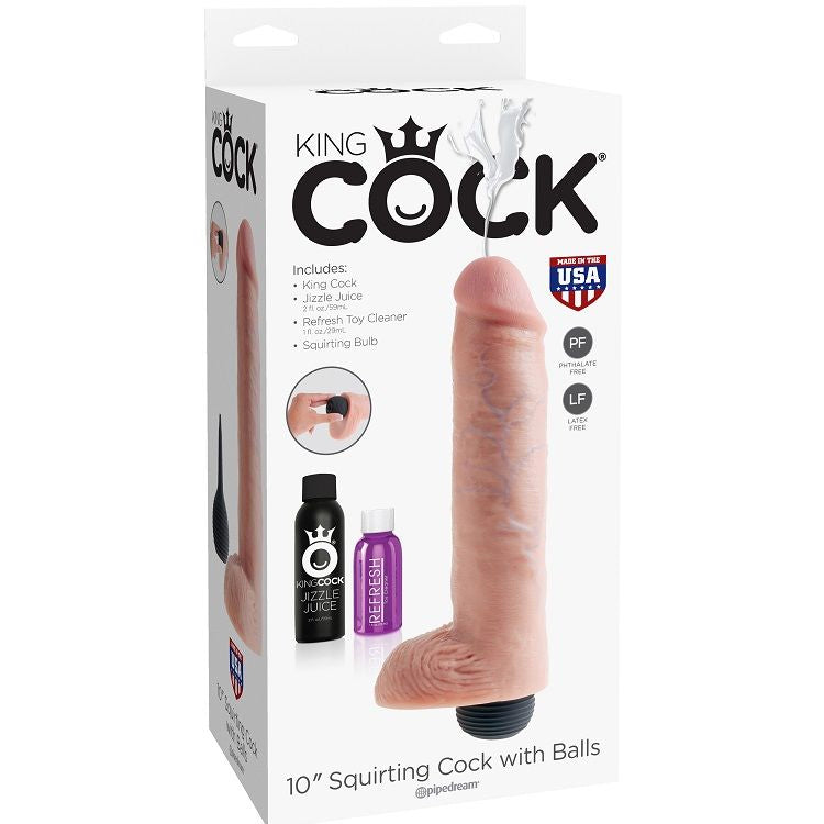 KING COCK - PENE EYACULADOR NATURAL REALISTA 25,40 CM