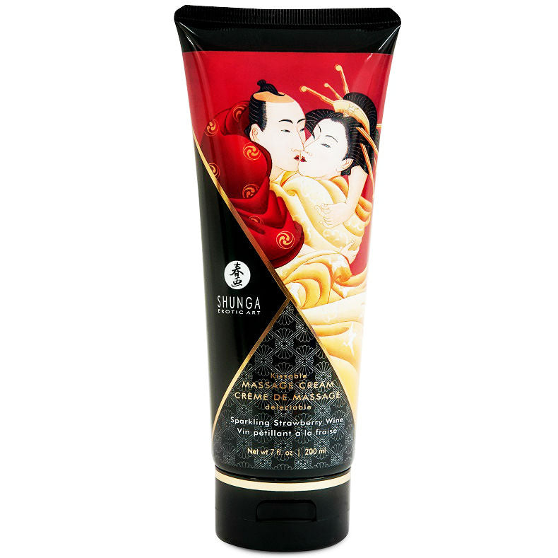 SHUNGA - CRÈME DE MASSAGE FRAISE ET CAVA 200 ML