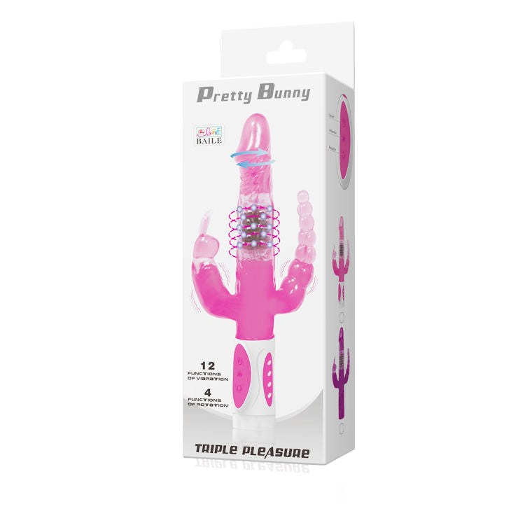 BAILE - ROTADOR VIBRADOR TRIPLE PRETTY BUNNY