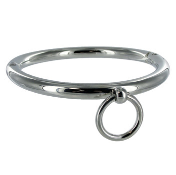 METAL DURO - COLLAR BDSM CON ANILLA 18CM