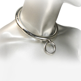 METAL DURO - COLLAR BDSM CON ANILLA 18CM