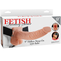 FETISH FANTASY SERIES - HOLLOW STRAP 9 WITH BALLS 22.9 CM FLESH