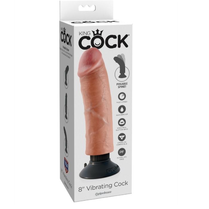 KING COCK - DILDO VIBRADOR 8.32 CM NATURAL