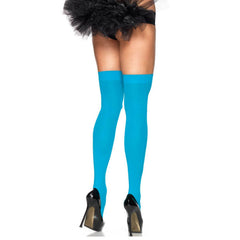 LEG AVENUE - MUSLOS ALTOS EN NYLON AZUL