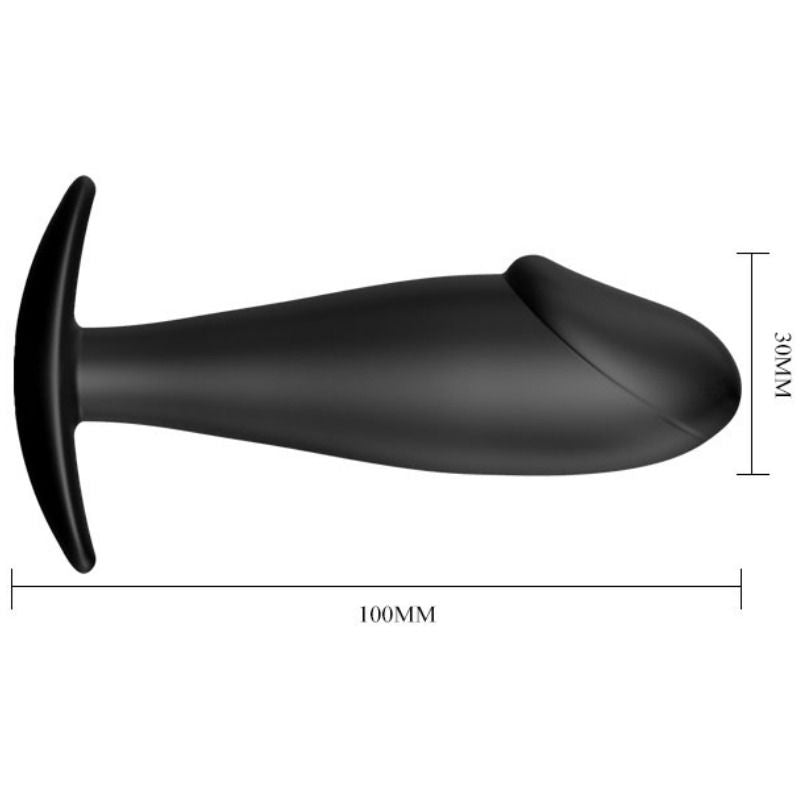 PRETTY LOVE - BLACK SILICONE PENIS SHAPED ANAL PLUG