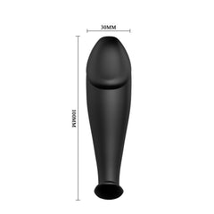 PRETTY LOVE - SILICONE ANAL PLUG IN PENIS SHAPE AND 12 VIBRATION MODES BLACK