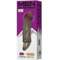 BAILE - FUNDA DE EXTENSIÓN DE PENE CON VIBRACIÓN Y CORREA PARA TESTICULOS 13,5 CM