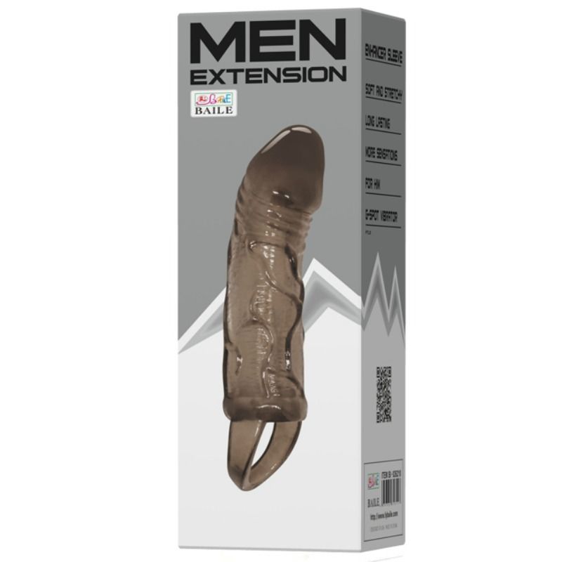 BAILE - FUNDA PARA EXTENSIÓN DE PENE CON CORREA PARA TESTICULOS NEGRO 13,5 CM