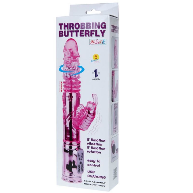 BAILE - RECHARGEABLE VIBRATOR WITH BUTTERFLY STIMULATOR ROTATION AND THROBBING