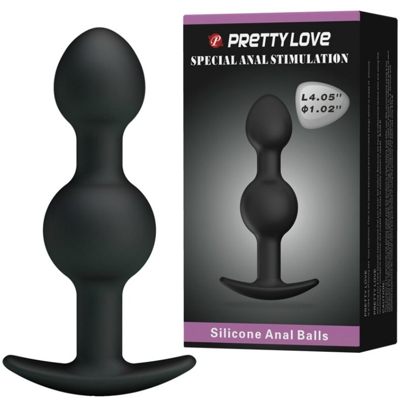 PRETTY LOVE - SILICONE ANAL BALLS SPECIAL STIMULATION 10.3 CM BLACK