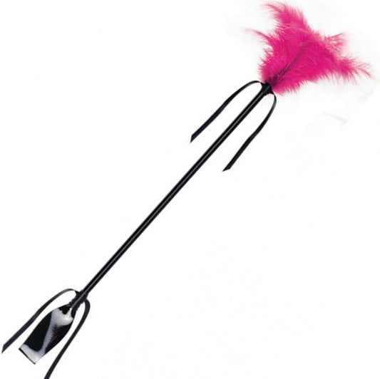 SECRETPLAY - FOUET & FEATHER NOIR ET FUCHSIA