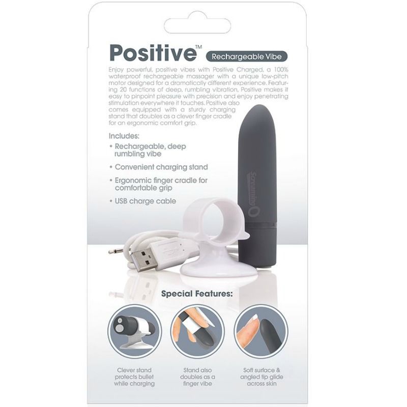 SCREAMING O - POSITIVE GRAY RECHARGEABLE MASSAGER