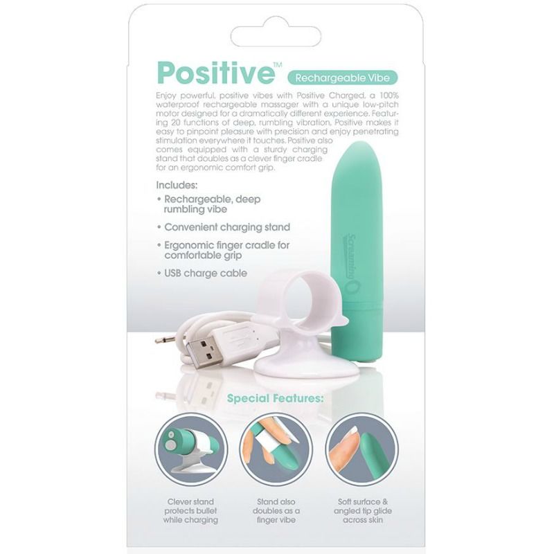 SCREAMING O - POSITIVE GREEN RECHARGEABLE MASSAGER