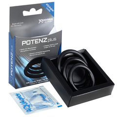 JOYDIVISION POTENZDUO - PLUS SET DE 3 ANILLOS NEGROS - S, M, L