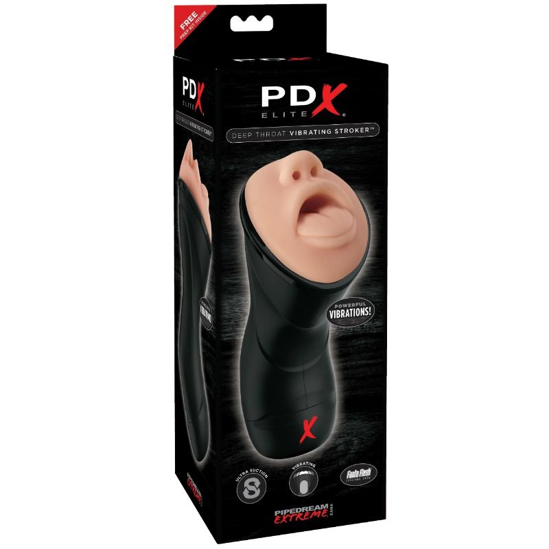 PDX ELITE - VIBRATING DEEP THROAT STROKER