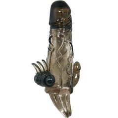 BAILE - BRAVE MAN PENIS COVER WITH CLITO AND ANAL STIMULATION DOUBLE BULLET BLACK 16.5 CM