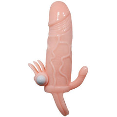 BAILE - BRAVE MAN PENIS COVER WITH CLIT AND ANAL STIMULATION FLESH 16.5 CM