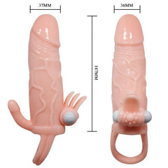 BAILE - BRAVE MAN PENIS COVER WITH CLIT AND ANAL STIMULATION FLESH 16.5 CM