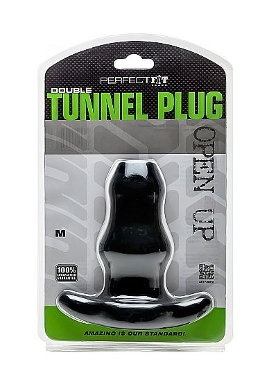 PERFECT FIT BRAND - MEDIUM BLACK DOUBLE TUNNEL PLUG