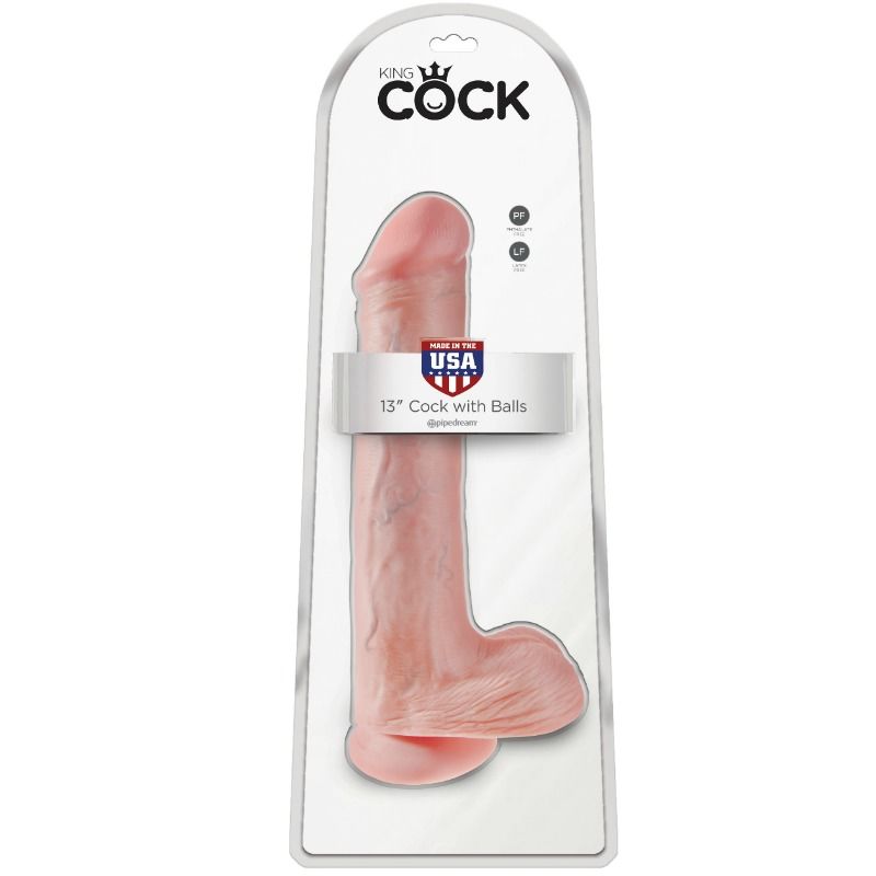 KING COCK - DILDO WITH BALLS 33 CM - FLESH